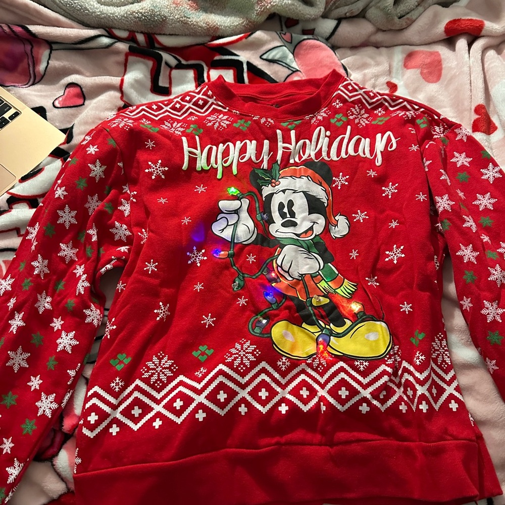 Disney Red and White Holiday Sweater